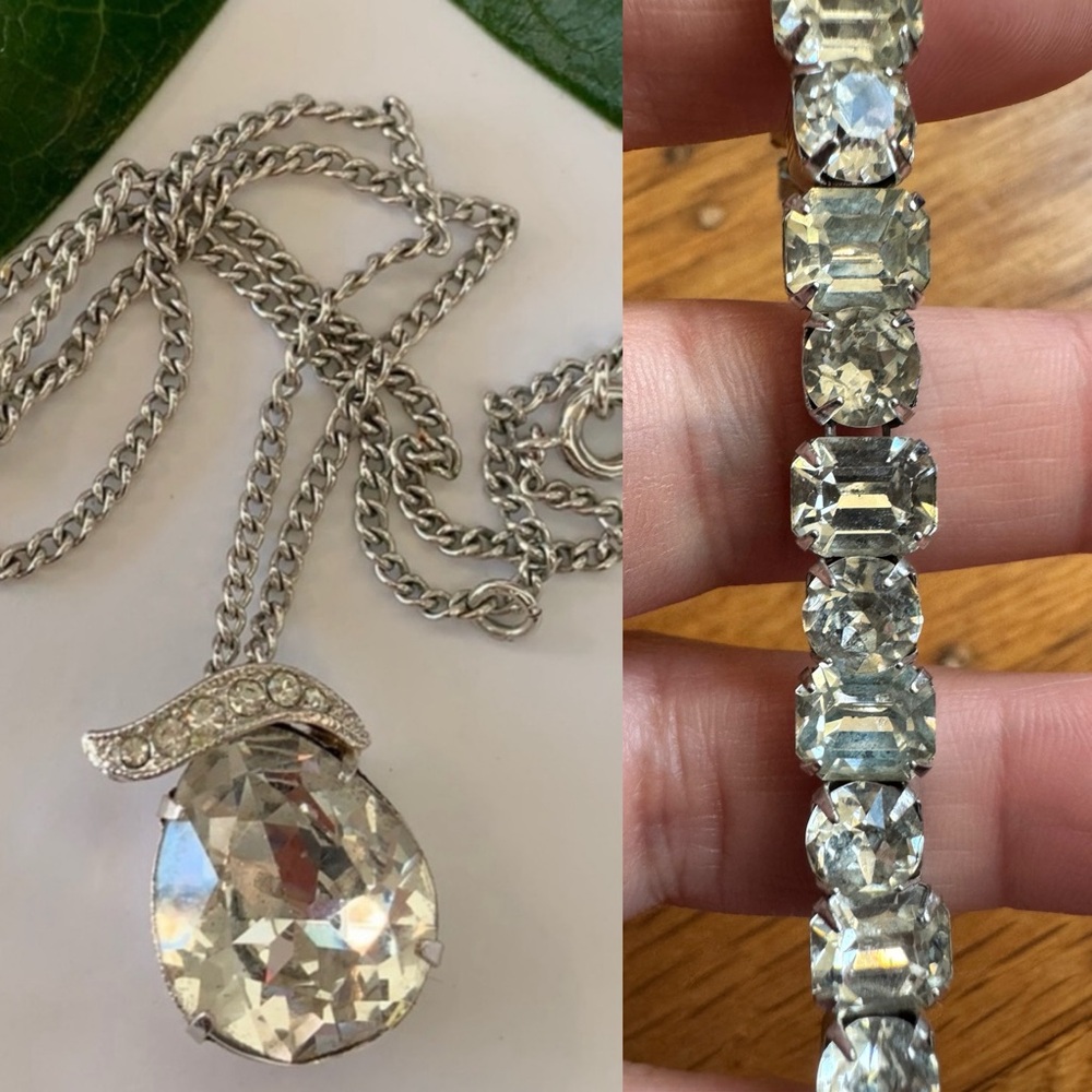 ❌SOLD❌ Vintage bridal necklace and bracelet set